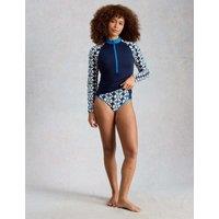 White Stuff Printed High Neck Rash Vest Navy Mix