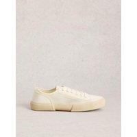 White Stuff Canvas & Mesh Lace Up Trainers White