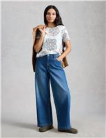 White Stuff Pure Cotton Floral T-Shirt White Mix