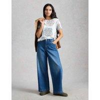 White Stuff Pure Cotton Floral T-Shirt White Mix