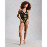 White Stuff Printed Halterneck Tankini Top Green Mix