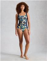 White Stuff Printed Padded Square Neck Tankini Top Purple Mix