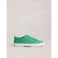 White Stuff Canvas Lace Up Trainers Green