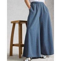 White Stuff Lyocell Rich Denim Palazzo Trousers Blue
