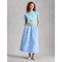 White Stuff Pure Cotton Printed T-Shirt Blue Mix