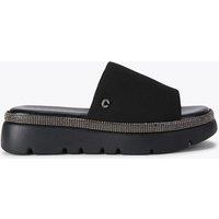 Carvela Embellished Sparkle Flatform Sliders Black