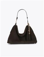 Faux Suede Hobo Shoulder Bag