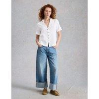 White Stuff Pure Cotton Collared Shirt White