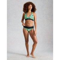 White Stuff Printed Reversible Roll Top Bikini Bottoms Green Mix