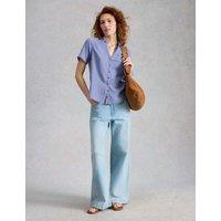 White Stuff Pure Cotton Collared Shirt Blue