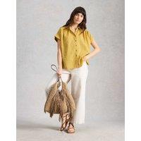White Stuff Pure Cotton Embroidered Shirt Yellow