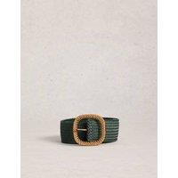 White Stuff Summer Weave Buckle Belt Green