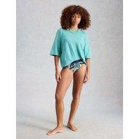 White Stuff High Waisted Bikini Bottoms Navy Mix