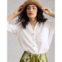 White Stuff Pure Linen Button Through Shirt White