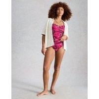 White Stuff High Waisted Bikini Bottoms Purple Mix