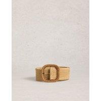 White Stuff Summer Weave Buckle Belt Natural