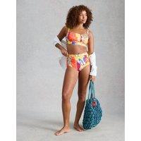 White Stuff Printed High Waisted Bikini Bottoms Pink Mix