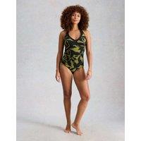White Stuff High Waisted Bikini Bottoms Green Mix