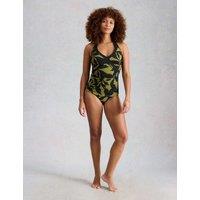 White Stuff High Waisted Bikini Bottoms Green Mix