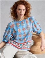 White Stuff Floral Shell Top Blue Mix