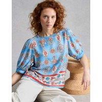 White Stuff Floral Shell Top Blue Mix
