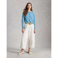 White Stuff Pure Cotton Textured Cardigan Blue