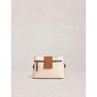 White Stuff Leather Cross Body Bag White Mix