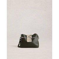White Stuff Leather Cross Body Bag Green
