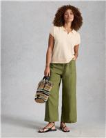 White Stuff Cotton Rich Top With Linen Natural