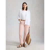 White Stuff Mid Rise Straight Leg Cropped Jeans Pink