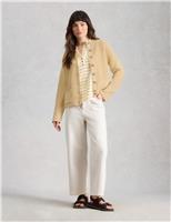 White Stuff Pure Cotton Textured Cardigan Yellow