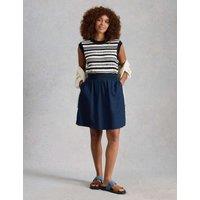 White Stuff Pure Cotton Striped Knitted Vest Navy Mix