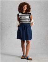 White Stuff Pure Cotton Striped Knitted Vest Navy Mix