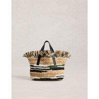 White Stuff Crochet Tote Bag Natural Mix