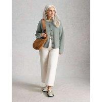 White Stuff Pure Cotton Textured Cardigan Green