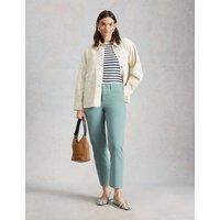 White Stuff Mid Rise Straight Leg Cropped Jeans Teal