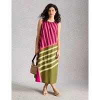 White Stuff Pure Cotton Printed Midaxi Shift Dress Pink Mix