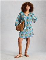 Pure Cotton Printed Mini Beach Dress
