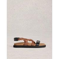 White Stuff Braided Footbed Sandals Black Mix