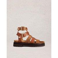White Stuff Leather Footbed Gladiator Sandals Tan