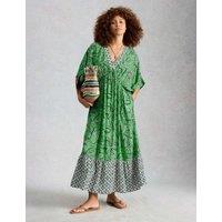 White Stuff Printed Maxi Beach Dress Green Mix