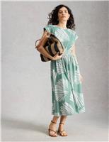 Pure Cotton Printed Midi Waisted Dress