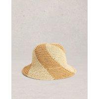 White Stuff Crochet Swirl Bucket Hat Natural Mix