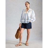 White Stuff Lyocell Rich Cargo Shorts Navy