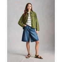 White Stuff Denim Longer Length Shorts Blue Denim