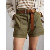 White Stuff Lyocell Rich Cargo Shorts with Cotton Green