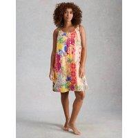 White Stuff Pure Cotton Printed Knee Length Beach Dress Pink Mix