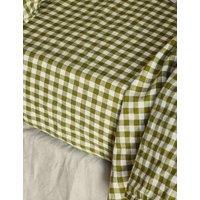 Piglet In Bed Linen Rich Gingham Fitted Sheet Green Mix