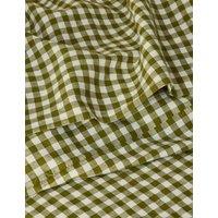 Piglet In Bed Linen Rich Gingham Flat Sheet Green Mix