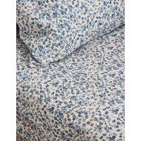 Piglet In Bed Washed Cotton Mini Meadow Fitted Sheet Blue Mix